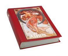 SAFE Briefmarkenalbum mit 60 seiten in weiß und jeweils 10 Pergaminstreifen - Einsteckalbum Briefmarken im Großformat 230 x 305 mm mit nostalgischen Einbandmotiven für Ihre Sammlung (Rot)