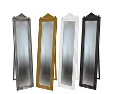 DRULINE Standspiegel Crown Barock 45 x 170 x 3 cm Weiß mit Krone