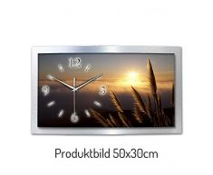 Kreative Feder Relax Chill Out Wanduhr 3D XXL Designer leise Funk Motiv Funkuhr Wandbild modernes Design WAA067FL (50x30cm)