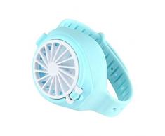 Lanceasy Tragbarer Klein Miniventilator Wiederaufladbarer Mini-elektrischer Lüfter Armband Armbanduhr in Uhrenform für Büro, Haus, Outdoor