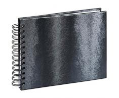 Hama Spiral-Album „Tango“ (Buch mit 50 weißen Seiten und Spiralbindung, Einband in Kunstleder-Optik, Format 24x17cm) Fotobuch/Foto-Album/Spiral-Buch schwarz