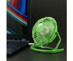 CSL - USB Ventilator | Tischventilator / Fan / Lüfter | optimal für den Schreibtisch inkl. An/Aus-Schalter | PC / MAC / Notebook | in grün