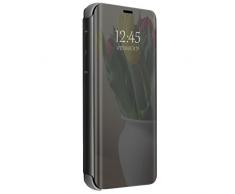 18eay Hülle Kompatibel Mit Samsung Galaxy S8 Plus hülle S-View Spiegel Flip Handyhülle Handy Tasche Bumper Stoßfest 360° Kratzfest Protective Schutzhülle for Galaxy S8 (Schwarz, Galaxy S8 Plus)