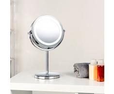 Sichler Beauty Standspiegel: Stand-Kosmetikspiegel mit 18 LED, 3-fache Vergrößerung (Spiegel LED)