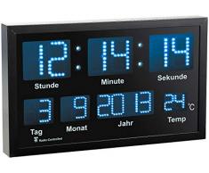 Lunartec LED Uhr: LED-Funk-Tisch- und Wanduhr mit Datum und Temperatur, 412 Blaue LEDs (Digitaluhr mit Temperaturanzeige)