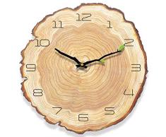 HyFanStr Wanduhr Vintage Holz, Antike Wanduhr Ohne TickgeräUsche, Uhr Vintage Wanduhr Landhausstil, Lautlose Wanduhr Shabby für Kienchen Wohnzimmer