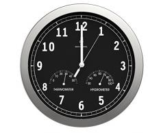 BonVivo Timerider Funkuhr Aus Aluminium Mit Integriertem Thermometer & Hygrometer, Große Wanduhr Für Wohnzimmer, Küche & Büro, Höchste Genauigkeit Dank Funk, Wanduhr Lautlos, Durchmesser: 30,5 cm