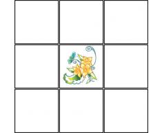 Fliesenaufkleber Fliesentattoos für Bad & Küche - NUR FÜR WEIßE FLIESEN - weißes Viereck als Hintergrund - Küchenfliesen für einzelne Fließen 10x10 cm - ME013 - Schön Blumen