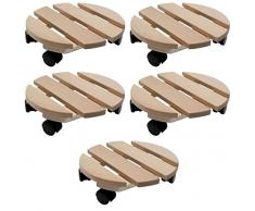 Pflanzenroller Holz MASSIV rund 30 cm bis 120 KG (5)