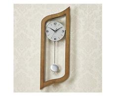 HTL Praktische Wandpendeluhr Pendel Wanduhr, Stummnicht Ticking Schlafzimmer Wohnzimmer Küche Massivholzrahmen-Quarz-Uhren Wanduhr,B