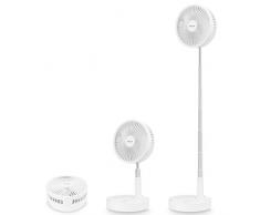 AICase Tisch-und Standventilator,Ventilator leise Standventilator mit 4 Geschwindigkeitsstufen, Ø 19,7 cm, 7200mAh Akku , Höhenverstellbarer und zusammenklappbar, Laden per USB