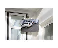 EUROKRAFT Universal-Spiegel für innen und außen - rechteckig, Halterung zur Pfostenmontage - BxH 600 x 400 mm - Beobachtungsspiegel Industriespiegel Kontrollspiegel Panoramaspiegel Rechteckspiegel Rundspiegel Sicherheitsspiegel Spiegel Universalspiegel