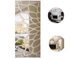 ZZKJXHJ 3D DIY wandspiegel Aufkleber große, Acrylic Mirror Wall Sticker, Spiegelfliesen selbstklebend, Aufkleber für zuhause Wohnzimmer Schlafzimmer dekor,Silver