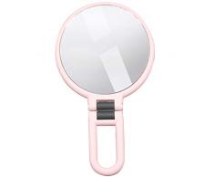 SNOWINSPRING Vergr？？Erung Hand Spiegel Klapp Spiegel - Doppel Seitiger Sockel Schmink Spiegel mit 15 Facher Vergr？？Erung