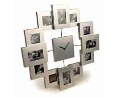 moderne Aluminium Wanduhr mit 12 Bilderrahmen, Freundschaftsuhr von Out of the blue
