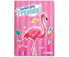 Freundebuch Schule für Jungs und Mädchen [Flamingo] Hardcover Poesiealbum, liebevoll und witzig gestaltet - von Lernfreunde by Häfft | nachhaltig & klimaneutral