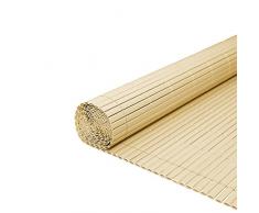 WIS PVC Sichtschutzmatte Bambus Sichtschutzzaun Balkon Zaun Sichtschutz | Für Balkon Außenbereich Swimming Pools | Farbwahl Kürzbar Größe wählbar | Wetterfest Sichtschutz | Höhe 160cm | Länge 3m