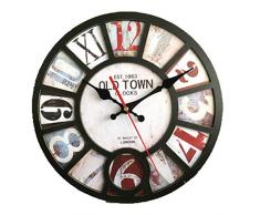 Antike Wanduhr Küchenuhr Stille Schlafzimmer Geräuscharm Wall-Art Landhausstil Shabby Chic Design Wand（40cm