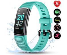 LETSCOM Fitness Tracker mit IP68 Wasserdicht Pulsmesser, Fitness Armband Kalorienzähler Schrittzähler Aktivitätstracker Schlafmonitor, Farbbildschirm Fitnessuhr für Kinder Frauen Männer