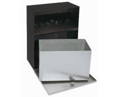 Wedo 17038112 Wandascher (mit Wetterschutzdach, pulverbeschichtetes Stahlblech, Füllmenge 6,8 Liter)