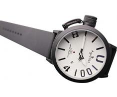 Herren Sport 50mm Silber Schwarz U Gummi Klassische Runde Automatische Mechanische Selbstwind Linkshaken Hand Boot Uhren 1