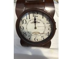 Metall gr. Tischuhr Standuhr Tischstanduhr Retro shabby braun batterie Uhr
