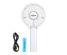 iEGrow USB Ventilator Leise Mini Handventilator Ventilatoren Lüfter mit Batterie (Weiß)