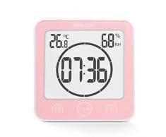 Temperatur Hygrometer Uhr, Digitale Temperatur Hygrometer Uhr Wandhalterung Wasserdichte Badezimmeruhr