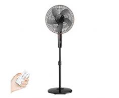 Air curtain Stehender Ventilator Elektrisch oszillierende Standventilatoren mit Fernbedienung, Standfußventilator für die Ganzraumkühlung, 4-Mode & 3-Gang & 7.5H Timer & Höhenverstellbar, Schwarz