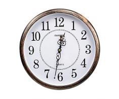 ufengke Vintage Lautlos Rund Wanduhr ohne Tickgeräusche mit Große Ziffern für Wohnzimmer Büro Küchen Esszimmer, Durchmesser 30cm