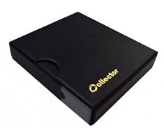 Collector Münz-Sammelalbum mit Etui für 300 Verschiedene Münzen-Größen, von großen bis Kleinen Münzen - mit Seiten und Roten Trennblättern + Index - Schwarz Münzalbum