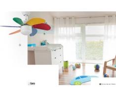 FARO BARCELONA 33179 Palao Deckenventilator mit Licht, 6 Flügeln, MDF, Mehrfarbig, Durchmesser 760 mm, Kettenantrieb