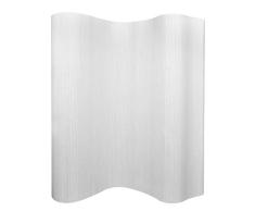 vidaXL 241670 Raumteiler Bambus Weiß 250x195cm Paravent Trennwand Spanische Wand, One Size