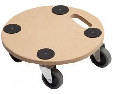 Metafranc Pflanzenroller Ø 350 mm - 150 kg Tragkraft - MDF-Platte - TPE-Räder / Möbelroller / Untersetzer mit Rollen / Transporthilfe für Pflanzen / 821360
