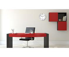 UNILUX Wanduhr ARIA metallgrau moderne Wanduhr mit Sekundenzeiger 28,5 cm doppelte Stundenmarkierung Analoge Uhr für Wohnzimmer Küche Büro Kinderzimmer