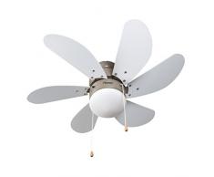 Bestron Deckenventilator mit Lampe, Ø 75 cm, 50 W, Ahorn/Weiß