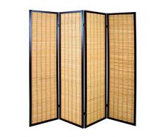 Haku-Möbel Paravent, Tabak-Bambus, 182 x 2 x 178 cm