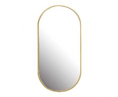 Modernes einfaches dekoratives Ovaler Wandspiegel, moderner Spiegel mit Metallrahmen, Hauptrasur Wohnzimmer Schlafzimmer Badezimmer Kosmetikspiegel Größe 80cmx40cm, Gold High Definition