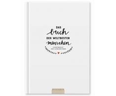 Witziges Gästebuch mit Fragen zum Ausfüllen, Freundebuch für Erwachsene, Hochzeitsgästebuch zum Schreiben & Malen, klimaneutrales FSC-Papier, Weiß, Hardcover, robuste Fadenbindung, 17x24,5cm