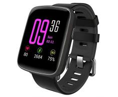 YAMAY Smartwatch Wasserdicht IP68 Smart Watch Uhr mit Pulsmesser Fitness Tracker Sport Uhr Fitness Uhr mit Schrittzähler,Schlaf-Monitor,Stoppuhr,Call SMS Benachrichtigung Push für Android und iOS