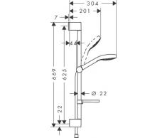 hansgrohe Croma Select E Brauseset 0,65m, 3 Strahlarten, mit Seifenablage, weiß/chrom