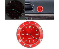 WXK Autokompass Paste Auto Uhr Auto Luminous Uhr, for Auto-Boot-Fahrrad-Motorrad usw. (Color : Red)