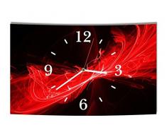 LAUTLOSE Designer Wanduhr Abstrakt schwarz rot modern Dekoschild Abstrakt Bild 39 x 25cm