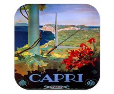 LEotiE SINCE 2004 Wanduhr mit geräuschlosem Uhrwerk Dekouhr Küchenuhr Baduhr Welt Reise Capri Wand Deko Uhr Vintage Retro