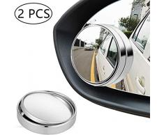 Kungfu Mall Auto-Toter-Winkel-Spiegel, konvexer Spiegel, 360 Grad drehbar, Press-Typ, großer Seitenspiegel, verstellbar, für Fahrzeuge