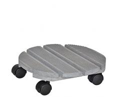 WAGNER Pflanzenroller - CREO - Buche geriffelt, FSC, grau, Durchmesser 29 x 8,3 cm, Tragkraft 100 kg - 20086401