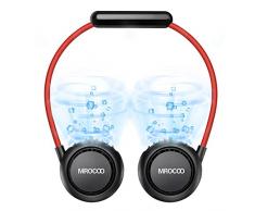 MIROCOO USB Ventilator, Mini Ventilator, Wiederaufladbarer Tragbarer Ventilator, Anti-Haarnadel Nackenventilator mit Bügel für Den Nacken, 3 Geschwindigkeiten für Outdoor, Sport (Schwarz)