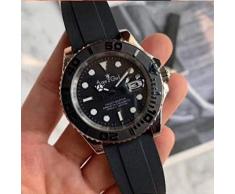 GFDSA Marken - Mann - automatische mechanische Silber Rose Gold, Schwarz, Grau Edelstahl Yacht - Uhr - Keramik - Lünette Saphir Schwarz