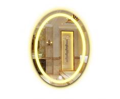Bathroom mirror 60 * 80cm LED-Hintergrundbeleuchtung Anti-Fog Badezimmerspiegelleuchte ovaler rahmenloser Wandspiegel