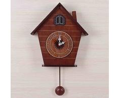 MEILING Modernes Wohnzimmer Kreative Musik Wanduhr Europäische Stil Zeitmessung Kuckucksglocken Einfache Mode Kuckuck Uhren und Uhren ( Color : Braun )